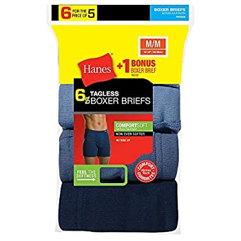 【中古】【輸入品・未使用】Hanes 7460Z6 Mens Boxer Brief ComfortSoft Waistband 6-Pack