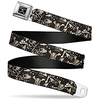【中古】【輸入品・未使用】Buckle-Down メンズ シートベルトベルト パイレーツ W L マルチカラー 幅1.5インチ 長さ24-38インチ|スカイマーケットプラス