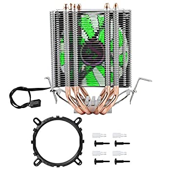 【中古】【インポート品・未当て嵌める】ASHATA 中央処理装置ヒートシンク 4ヒートパイプ 中央処理装置気違い 放熱器空調設備 ヒートシンク Intel LGA 1155/1156/1366用 静音 高性能 中央処理装置空調設備 冷