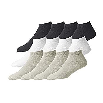【中古】【インポート品・未当て嵌める】Footjoy メンズ ComfortSof運動競技靴下 12足風呂敷き包み 白いこと/黒いこと/ドリフト白木 大きさ7-12