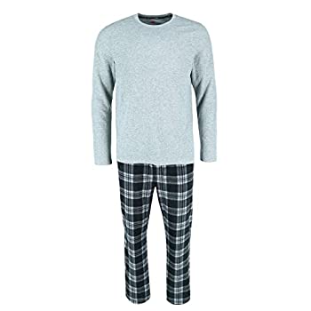 【中古】【インポート品・未当てはめる】Hanes Men\u0027s X Temp Micro Fleece Thermal Set, XL, Grey with Grey and Black Plaid