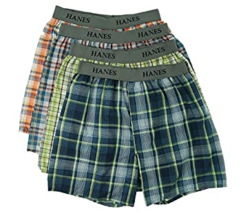 【中古】【輸入品・未使用】Hanes Ultimate Men's 4-Pack Platinum Woven Boxer