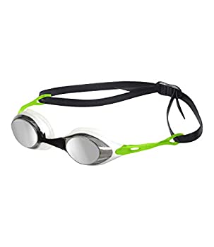 【中古】【輸入品・未使用】Arena Cobra シルバー ミラーゴーグル ブラック/ライムグリーン サイズ M