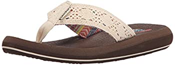 【中古】【輸入品・未使用】Skechers Cali レディース Asana ビーチサンダル, ナチュラル, 6