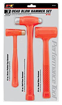 【中古】【輸入品・未使用】Performance Tool M7234 デッドブローハンマーセット 真鍮キャップ ボールピーン デッドブローハンマー ウレタンコーティング オレンジ (3個)