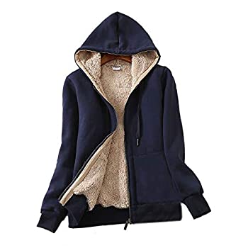 【中古】【輸入品・未使用】PEHMEA レディース フルジップフリースパーカー 暖かいシェルパ裏地 スウェットシャツ ウィンタージャケット ポケット付き US サイズ: Medium カ｜スカイマーケットプラス