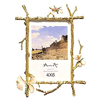 【中古】【インポート品・未当て嵌める】YONGYAN 金枝 蝶 4x6in 第八芸術ひな形 老人ホームかざり付ける 身寄り メタルフォトフレーム 卓上見せびらかす