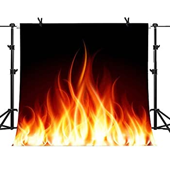 【中古】【輸入品・未使用】Mme 5?x 5ft Fire Bonfire Backdrop Pureサンプルブラック暖炉冬背景ファミリビニールStudio小道具写真geme093