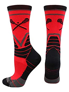 【中古】【インポート品・未当て嵌める】ラクロス 白星 労働者の一団靴下, Red/Black/White, Medium