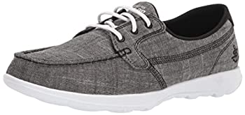 【中古】【輸入品・未使用】Skechers レディース Go Walk Lite-15433 ボートシューズ, ブラック/ホワイト, 11 Wide