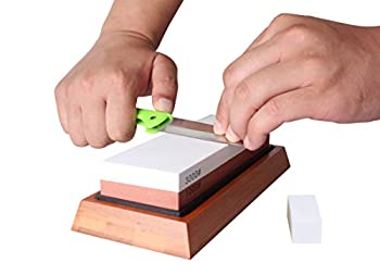 【中古】【輸入品・未使用】砥石セット 両面1000/3000グリット 研ぎ砥石 竹ベース 角度ガイド｜スカイマーケットプラス