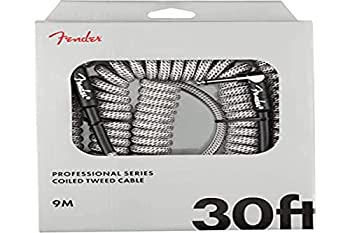 【中古】【輸入品・未使用】Fender Professionalシリーズ ツイードコイル楽器ケーブル ストレート/角度 ホワイト 30フィート