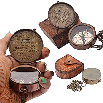【中古】【輸入品・未使用】RII Pocket 真鍮コンパス ノーティカルネイビーコンパス キャンプ/旅行/ハイキング/ボート用コンパス ウェディング/誕生日/記念日/卒業式/父から