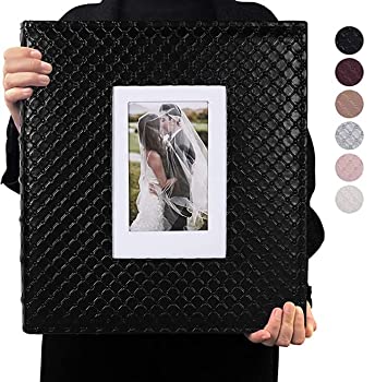 【中古】【インポート品・未当て嵌める】RECUTMS 写真絵スクラップブック 4x6 600枚 黒いこと 肌付きペイジ 名取り草 グレインレザー 大静電容量衣嚢 第八芸術スクラップブック 生まれ落ちる日 クリスマス 写真絵アル