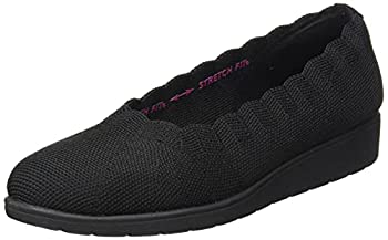 【中古】【インポート品・未当てはめる】Skechers Modern Comfort レディース Cleo Flex ウェッジ-つづり方刎ね上がる バレー坦々たる, Black/Black, 7