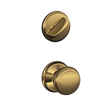 【中古】【インポート品・未当てはめる】Schlage F59 AND 609 Andover 室内装飾ノッブ デッド雄螺旋付き添い人 アンティーク金管楽器 (室内装飾部分的にのみ)