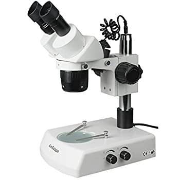 【中古】【輸入品・未使用】AmScope デュアルハロゲンライトと10Xの20X 30X 60X＆ステレオ顕微鏡
