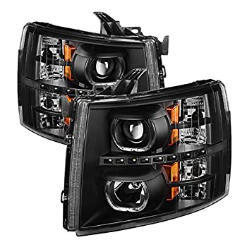 【中古】【輸入品・未使用】Xtune PRO-JH-CSIL07-CFB-BK シボレー シルバラード LED ヘイロー プロジェクター ヘッドライト