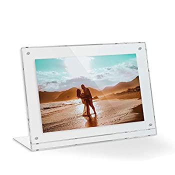 【中古】【輸入品・未使用】8 x 6 アクリルフローティング写真フレーム ? テーブルスタンド クロームマグネット式フロントカバー付き 写真を簡単に変更 ? アメリカ製