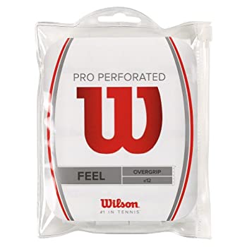 【中古】【輸入品・未使用】Wilson 穴あき プロ オーバーグリップ (12本パック) ホワイト