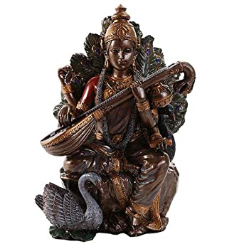 【中古】【輸入品・未使用】Saraswati Hindu Goddess of Knowledge Music Arts Wisdom学習Indian Deity Collectible 8インチ