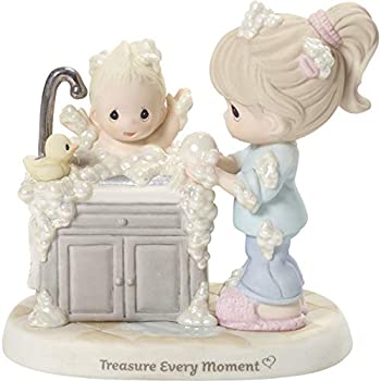 【中古】【輸入品・未使用】Precious Moments Giving Bath 192018 Treasure Every Moment Moment Mom and Baby ビスク磁器フィギュア マルチ
