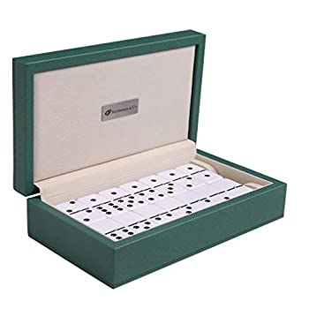 【中古】【輸入品・未使用】Silverman & Co. ダブル 6 ラージ ホワイト ドミノセット - グリーンケース