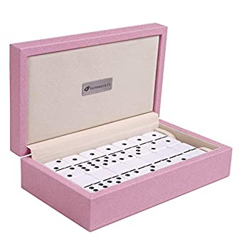 【中古】【輸入品・未使用】Silverman & Co. ダブル 6 ラージ ホワイト ドミノセット - ピンクケース