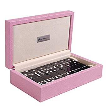 【中古】【輸入品・未使用】Silverman & Co. ダブル 6 ラージ ブラック ドミノセット - ピンクケース