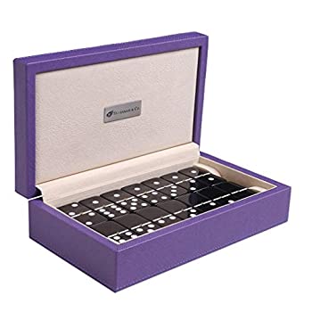 【中古】【輸入品・未使用】Silverman & Co. ダブル 6 ラージ ブラック ドミノセット - パープル ケース