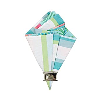 【中古】【輸入品・未使用】C&F Home Isla Island トロピカル ビーチ 海岸 ヤシの木 シーライフ コットン ストライプ パターン リバーシブル ナプキン 20x20 6枚セット グリ|スカイマーケットプラス