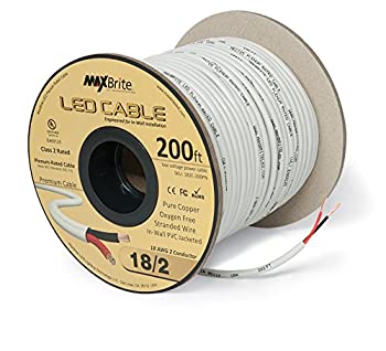 【中古】【輸入品・未使用】18AWG LEDケーブル/スピーカーワイヤ 2導体 壁内プレナム定格被覆 低電圧配線 ULクラス2認定 - 200フィートスプール