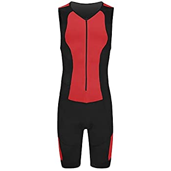 【中古】【インポート品・未当て嵌める】(Small, Red/Black) - Kona II Men\u0027s Triathlon Suit - Sleeveless Speedsuit Skinsuit Trisuit with storage pocket and BONUS Race Bib Belt