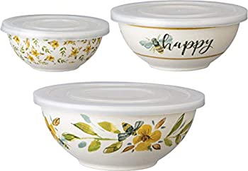 【中古】【輸入品・未使用】Primitives by Kathy メラミンボウル&蓋 3個セット 蜂