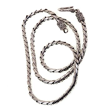 【中古】【インポート品・未当て嵌める】NOVICA .925スターリングしろがね色 メンズチェーンネックレス シルバースリーク