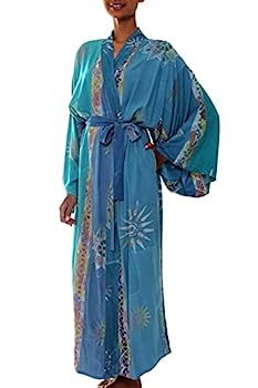 【中古】【輸入品・未使用】NovicaマルチカラーレディースBatikローブ、'グリーンBaliku '｜スカイマーケットプラス
