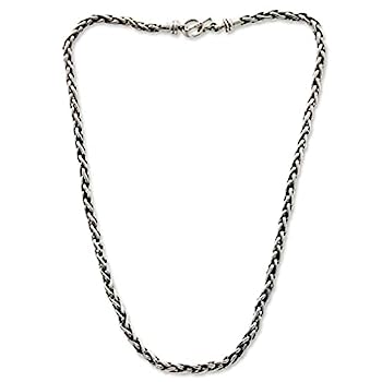 【中古】【インポート品・未当てはめる】NOVICA .925スターリングしろがね色 メンズチェーンネックレス 22.25in シーシダ