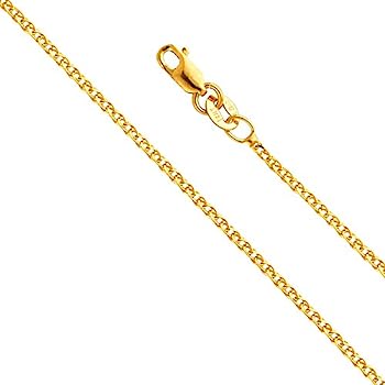 【中古】【輸入品・未使用】14K リアルイエローまたはホワイトゴールド ソリッド1.2mm フラットオープンウィートチェーンネックレス ロブスタークロウクラスプ付き, ゴール|スカイマーケットプラス