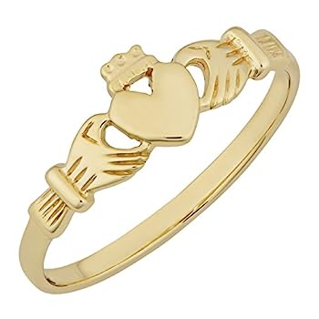 【中古】【輸入品・未使用】Kooljewelry 10k イエローゴールド 高光沢 クラダリング (サイズ4、6、7、8)