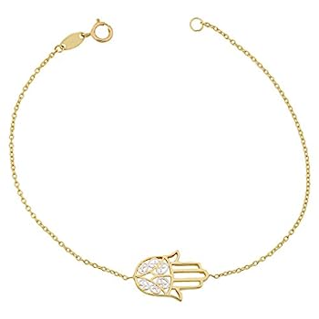 【中古】【輸入品・未使用】10k Two-Tone Gold Filigree Hamsa Bracelet (18cm)|スカイマーケットプラス