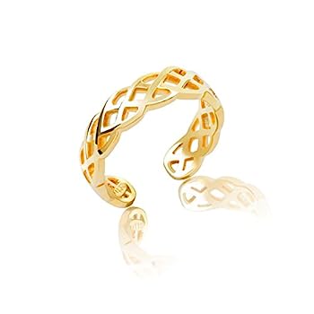 【中古】【輸入品・未使用】14?KイエローゴールドBraided Weave Toeリング
