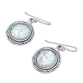 【中古】【輸入品・未使用】NOVICA .925スターリングシルバー ガラスダングルピアス ローマングラマー