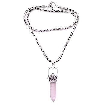 【中古】【輸入品・未使用】NOVICA クリアクォーツとアメジスト 925スターリングシルバーペンダントネックレス 19.75インチ 貴重なお守り