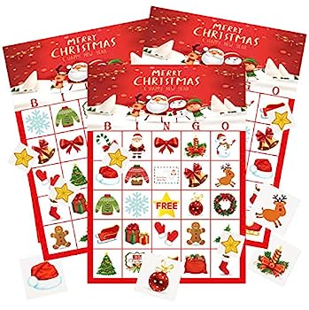 【中古】【輸入品・未使用】(Bingo) - MISS FANTASY Christmas Bingo Game Christmas Party Games Xmas Activities for Families Ugly Party Games for 24 Players Xmas Gif