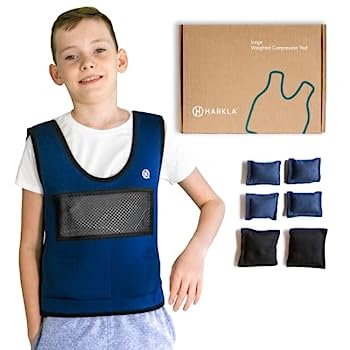 【中古】【輸入品・未使用】Harkla ハークラ 子供用 加重 着圧ベスト ウェイトベスト 10 歳以上対象 自閉症 ADHD 感覚障害をお持ちのお子様に最適 Lサイズ