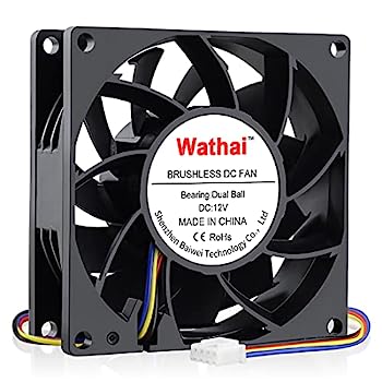 【中古】【インポート品・未当て嵌める】Wathai PWN気違い 80粍 x 25粍 弾丸道路 5000RPM 12V 4いの一番気違い DC毛はらい受け答え落ち居る気違い 大きなエアフローファン