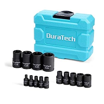 【中古】【輸入品・未使用】DURATECH 外付けスターインパクトソケット14点セット ソリッドケース付き Cr-Vスチール E4~E20 1/4インチ 3/8インチ 1/2インチ ドライブ メス E-|スカイマーケットプラス
