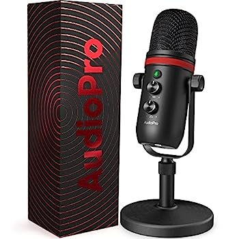 【中古】【輸入品・未使用】AUDIOPRO USBマイク - コンピューターコンデンサーゲームマイク PC/ノートパソコン/電話/PS4/5用 ヘッドホン出力 ボリュームコントロール USB Ty