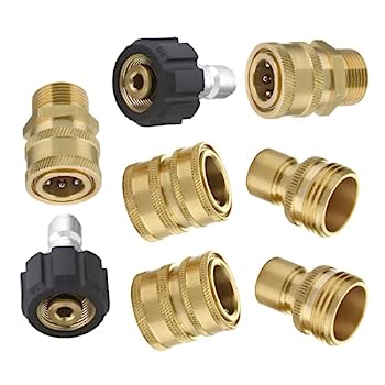 【中古】【インポート品・未当てはめる】M MINGLEアルティメットプレッシャーウォッシャーアダプターセット、クイックディスコネクトキット、M22スイベルから3/8inクイックコネクト
