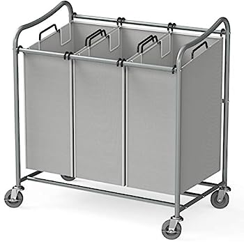 【中古】【輸入品・未使用】Simple Houseware (シンプルハウスウェア) 洗濯物仕分け用品 バッグ3個 キャスター付きカート｜スカイマーケットプラス